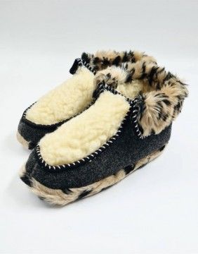 Natūralios Vilnos Šlepetės "Wild Leopard"