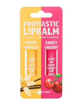 Lūpų balzamas 2K Fruitastic Fresh Vanilla 4,2 g + Sweet Cherry 4,2 g