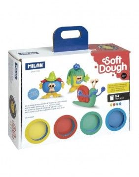 Modelin Funny Faces, Soft Dough with accessories 4 pcs