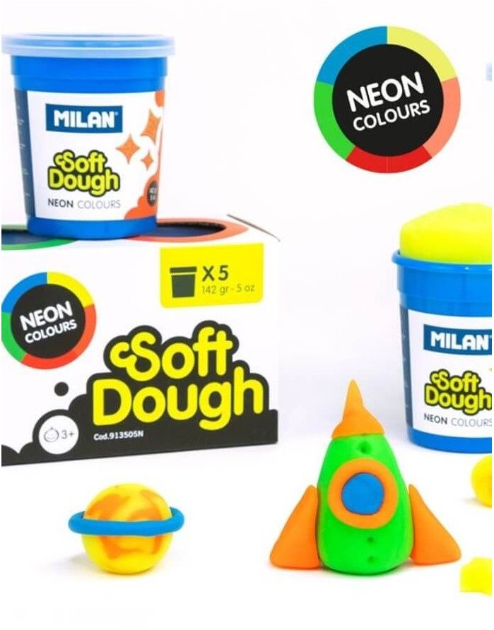 Modelinas Neon Soft Dough 5 vnt