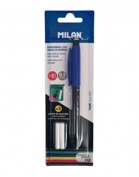 Mechanical pencil PL1 0.5 mm with 2 erasers Black-Blue