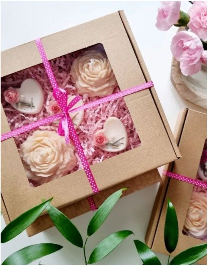 Soy wax candle gift set "Pink dream"