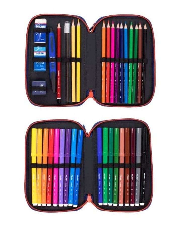 Pencil case in 2 parts, Ninjutsu Red