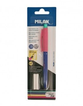 Mehāniskais zīmulis PL1 0,9 mm ar 2 dzēšgumijas Blue-Pink