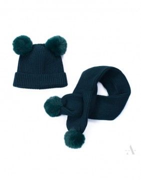 Детская шапка с шарфом "Alora Green" BE SNAZZY - 1