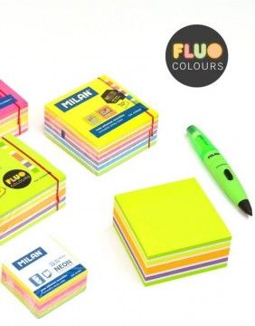 Lipnūs lapeliai Fluo Neon Yellow-Multicolour 400 vnt