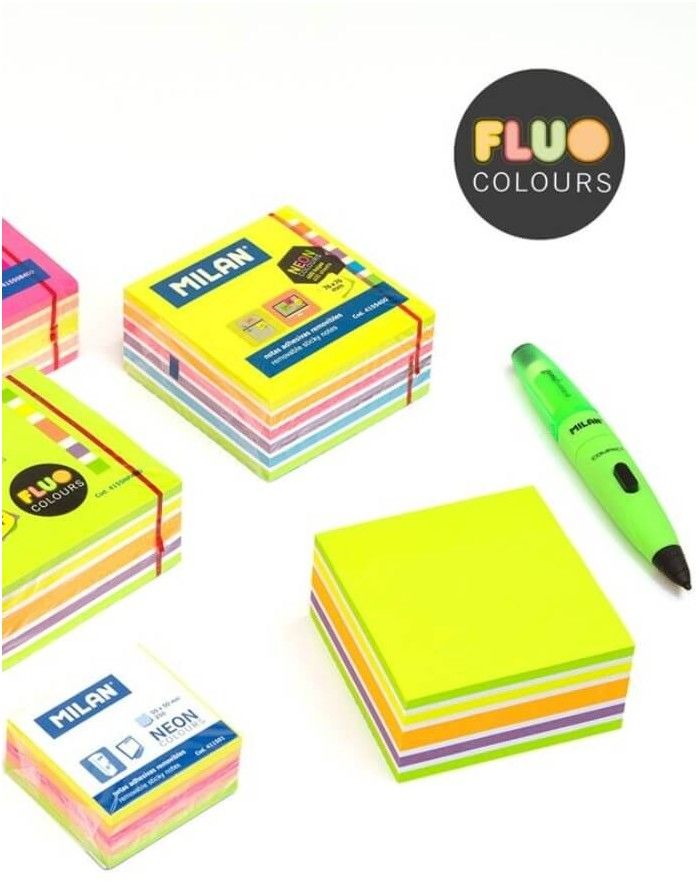Липкие заметки Fluo Neon Yellow-Multicolour 400 vnt