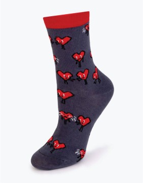 Moteriškos kojinės "Hearts Red"