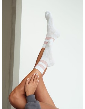 Moteriškos kojinės "Two stripes White"