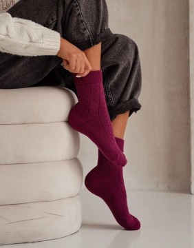 Moteriškos kojinės "Zigzag Claret"