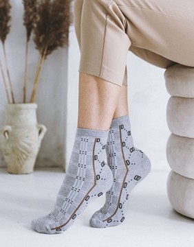 Moteriškos kojinės "Fashion Plaid Grey"