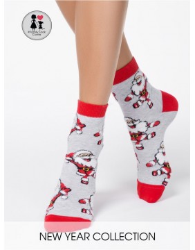 Women's socks "Happy Santas"
