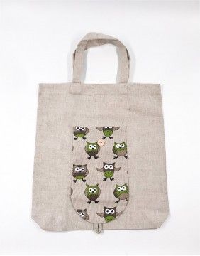 Linen handbags "Cute Owl"