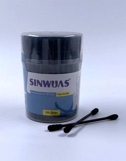 Kosmetinės vatos lazdelės SINWUAS "Black", 100 vnt