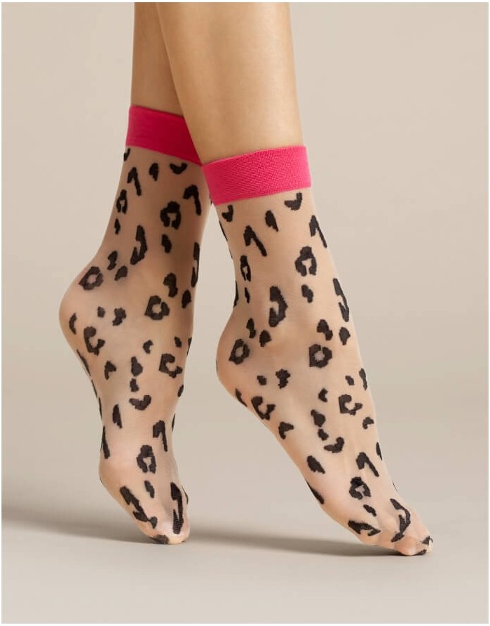 Women's socks "Amalia Amarant Black Poudre" 20 Den