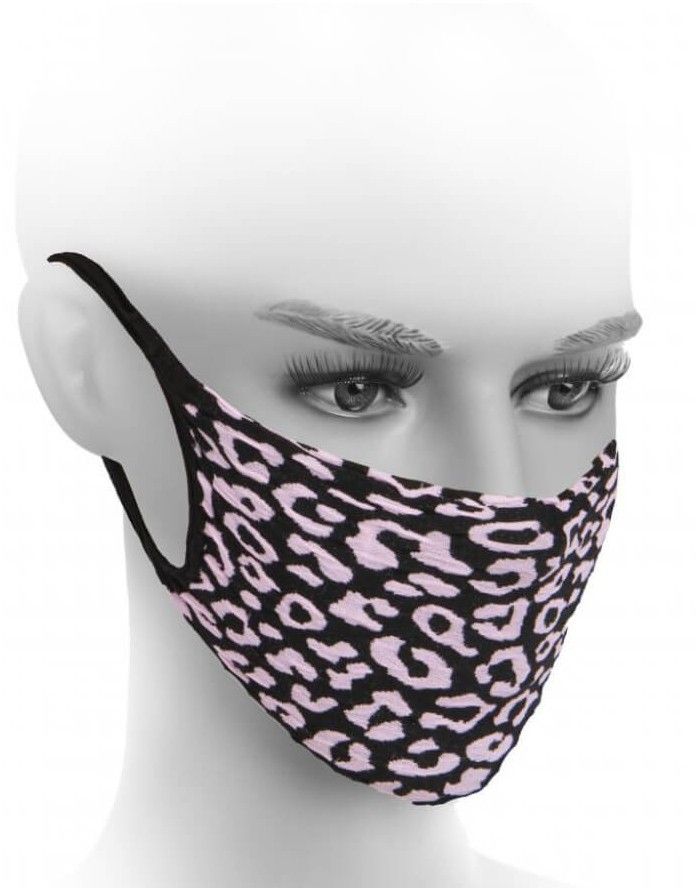 Protective face mask ''Leopard Neon Pink''