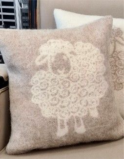 Natural wool pillow "Elk Beige"
