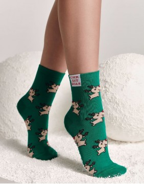 Women's socks "Happy Deer"