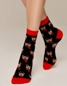 Moteriškos kojinės "Rudolph"