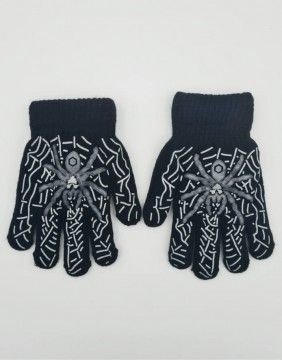 Gloves "Grey Spider in Black"