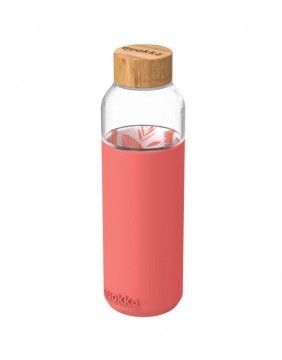 Glass Drink bottle "Pink Botanical", 660 ml